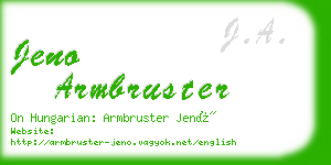 jeno armbruster business card